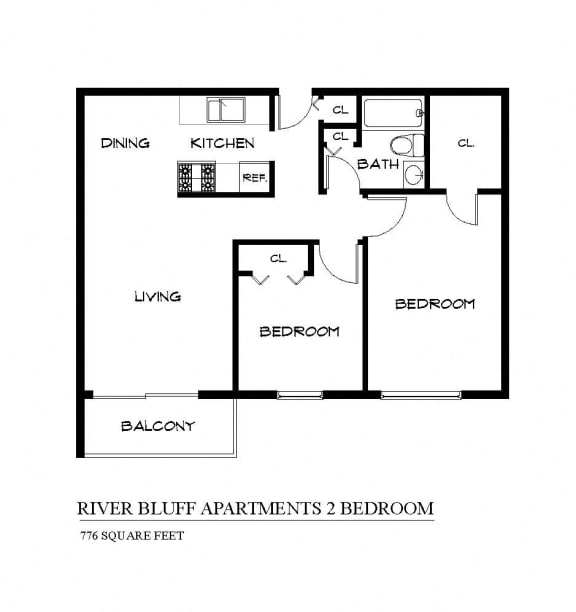 Floor Plans of River Bluff Apartments in Mankato, MN